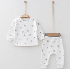 OBABY UNISEX PAMUK BASKILI 2Lİ TAKIM