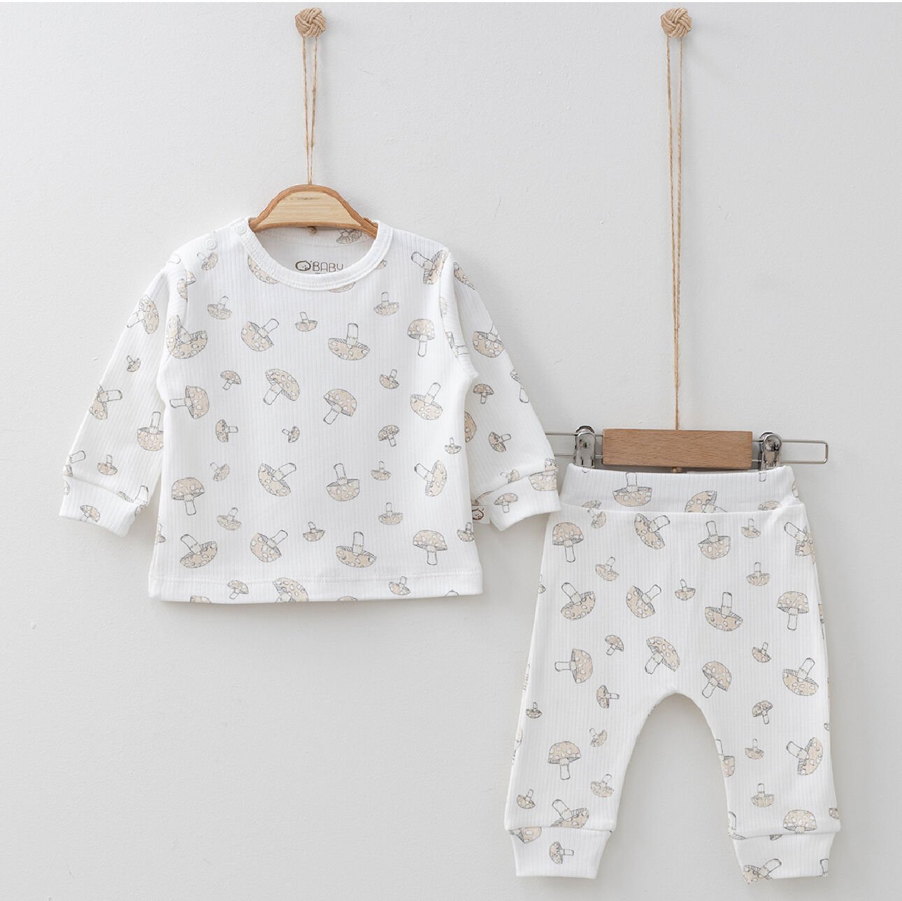 OBABY UNISEX MANTAR BASKILI 2Lİ TAKIM