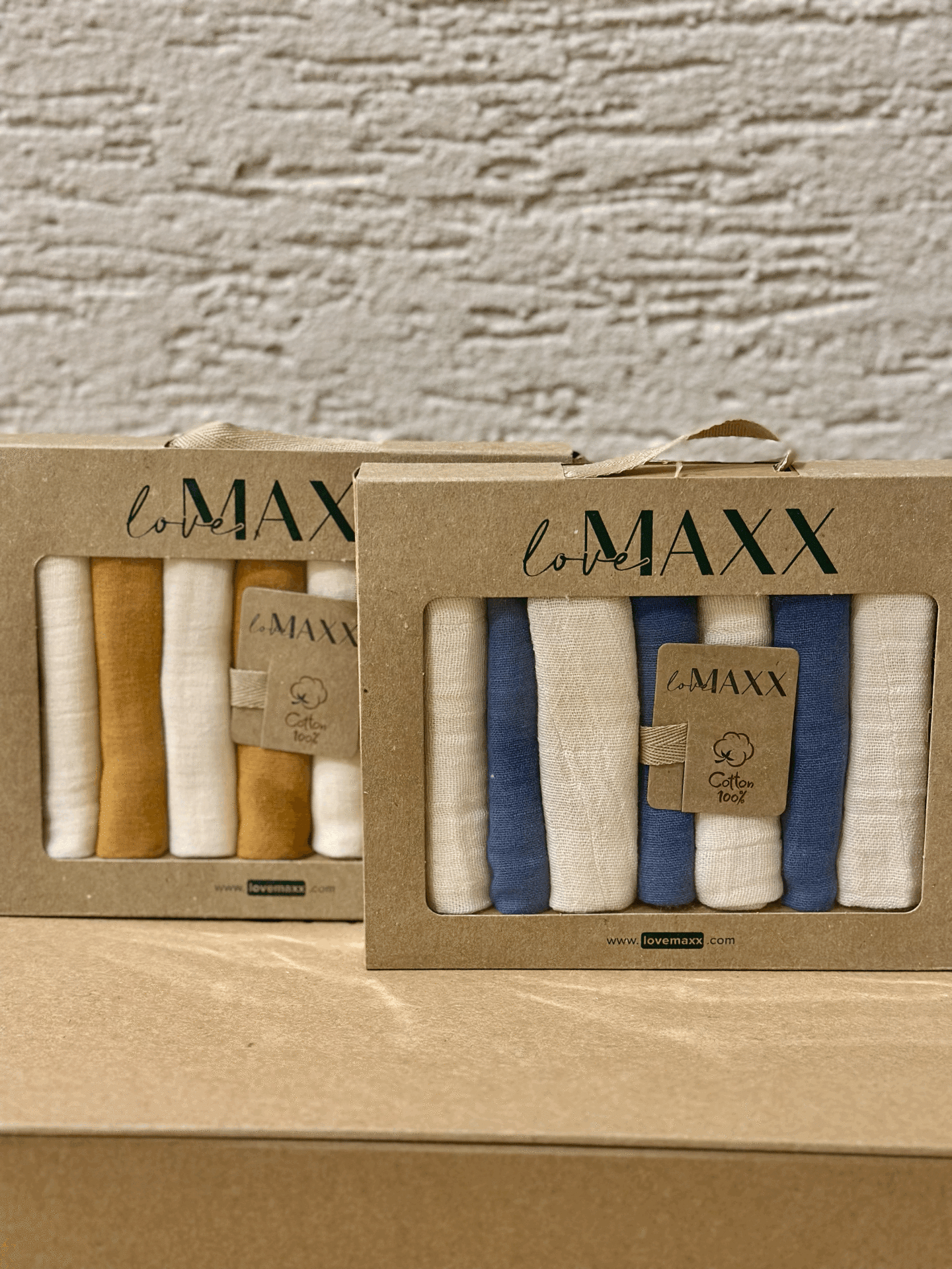 LOVEMAXX UNISEX KRAFT KUTULU 2 PAKET 7Lİ MÜSLİN MENDİL