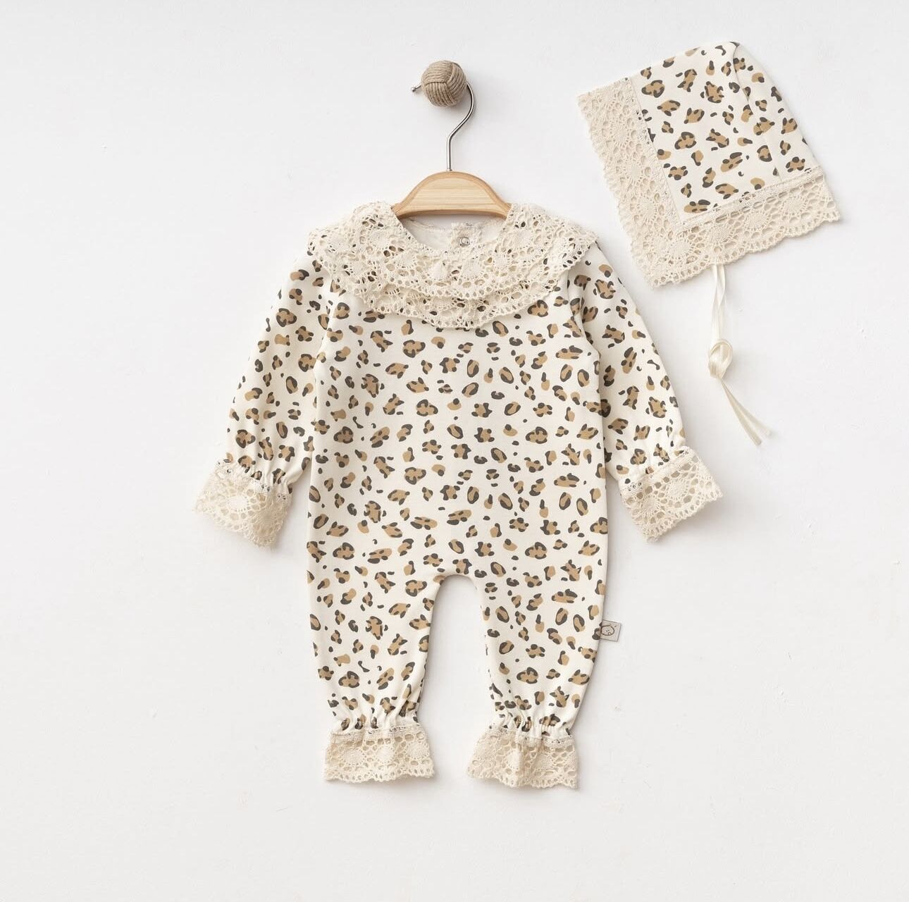 OBABY KIZ DANTELLİ LEOPARLI TULUM